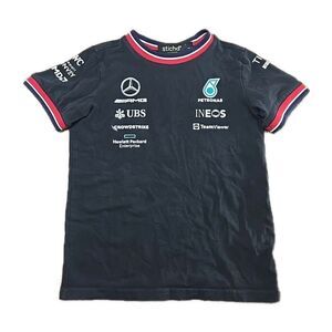 Mercedes AMG Petronas F1 Team Polo Kids Black Size 140 9-10Y stichd Small